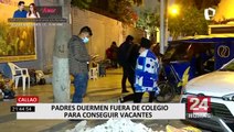 Callao: padres durmieron fuera de colegio para conseguir vacante