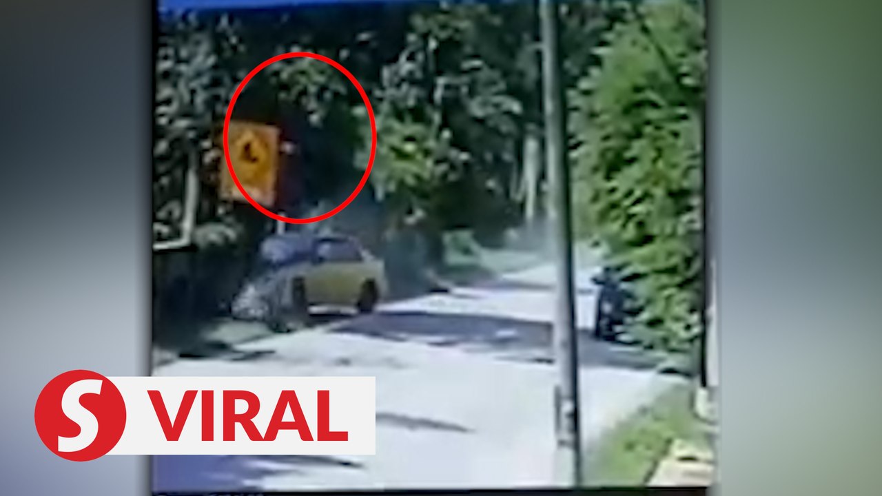 Motorcyclist flung into air after crashing into car speeding on wrong side of road