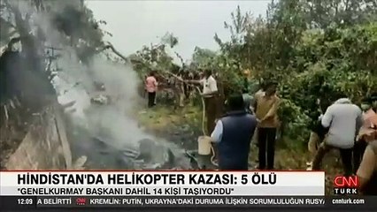Hindistan'da Genelkurmay Başkanı'nı taşıyan helikopter düştü: 13 ölü