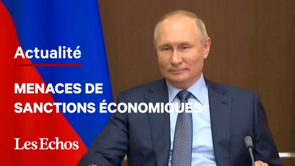 Скачать видео: Tensions en Ukraine : Biden menace Poutine de dures sanctions