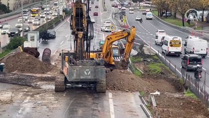 Maltepe'deki yol çalışması trafikte yoğunluğa neden oldu