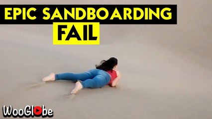 'Peru: Girl's rookie mistake results in EPIC Sandboarding fail '