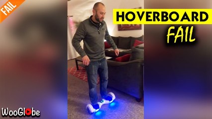 ''They All Fall Down!' Room fills with laughter following a funny hoverboard crash '