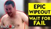 'Never celebrate too early | Epic outdoor waterslide wipeout caught on camera'