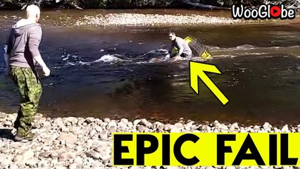 'Rider trying to cross a river on his ATV ends up falling into it instead '