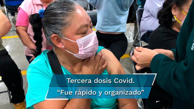 Adultos mayores reciben tercera dosis de refuerzo