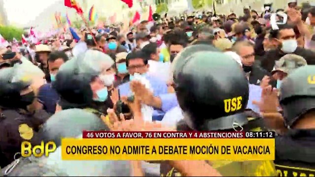 Congreso rechaza admitir moción de vacancia presidencial contra Pedro Castillo
