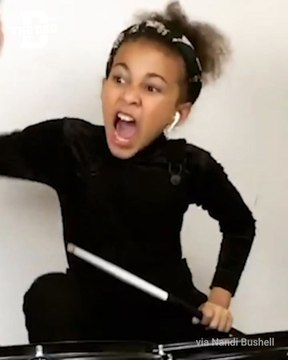 Dad - Girl Covers Nirvana On Drums