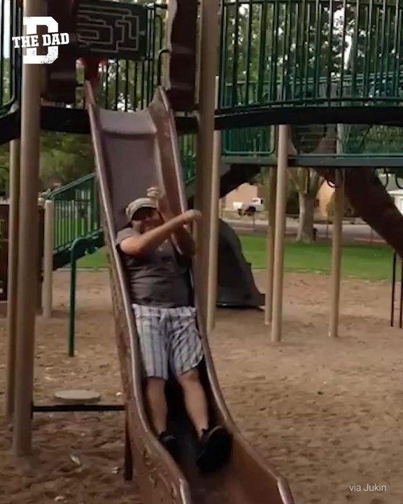Dad Stuck Slide
