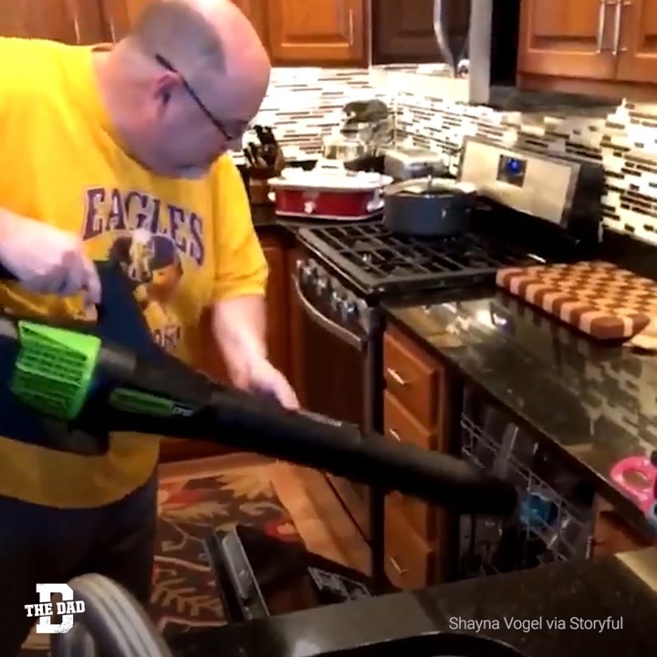 Dad Dries Dishes