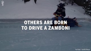 This Kid Made His Own Zamboni For His Frozen Pond