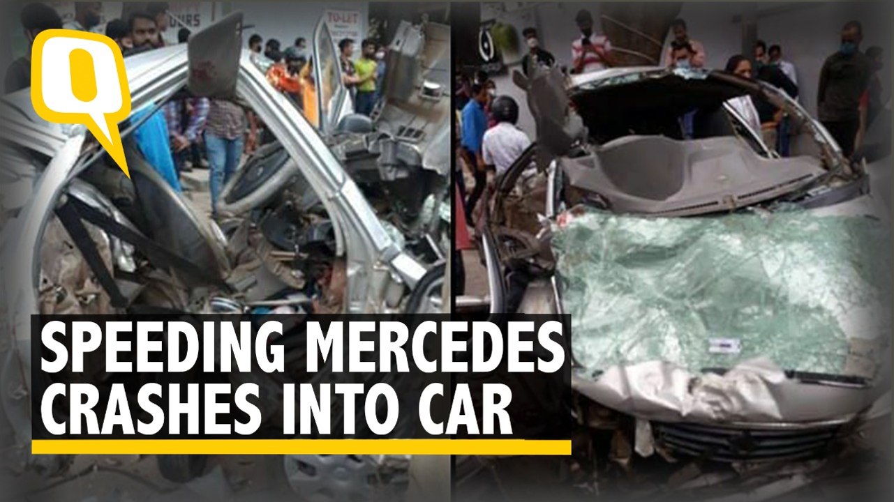 Watch | Speeding Mercedes Benz Crashes Into Car in Bengaluru, One Dead