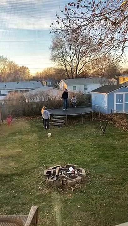 Dad Almost Lands a Backflip