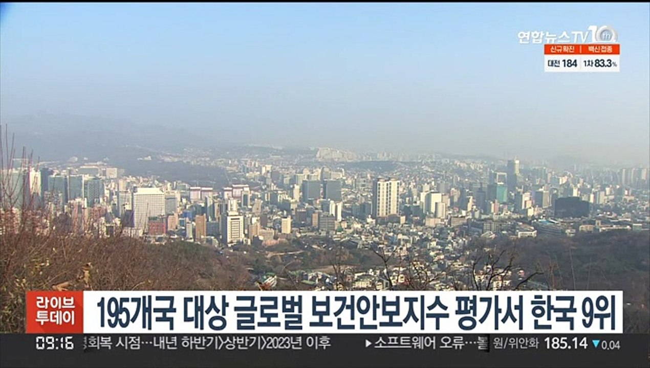 195개국 대상 글로벌 보건안보지수 평가서 한국 9위
