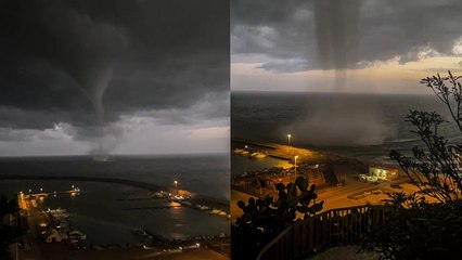 'Sicily, Italy: Colossal waterspout makes its way to land '