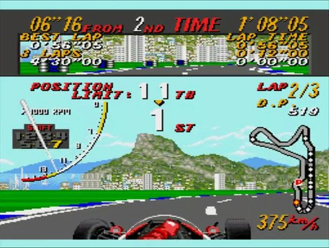 Super Monaco GP (Sega Mega Drive/Genesis) gameplay