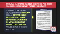 TEPJF cancela registro a PES, Redes Sociales Progresistas y Fuerza por México