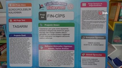 Ordu'da 4 öğrenci yaptıkları TÜBİTAK projesinde 'fındık cipsi' üretti