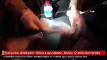 Şişli polisi direksiyon altında uyuşturucu buldu: O anlar kamerada