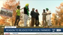 Farmers in Bakersfield show their support for the protests in India
