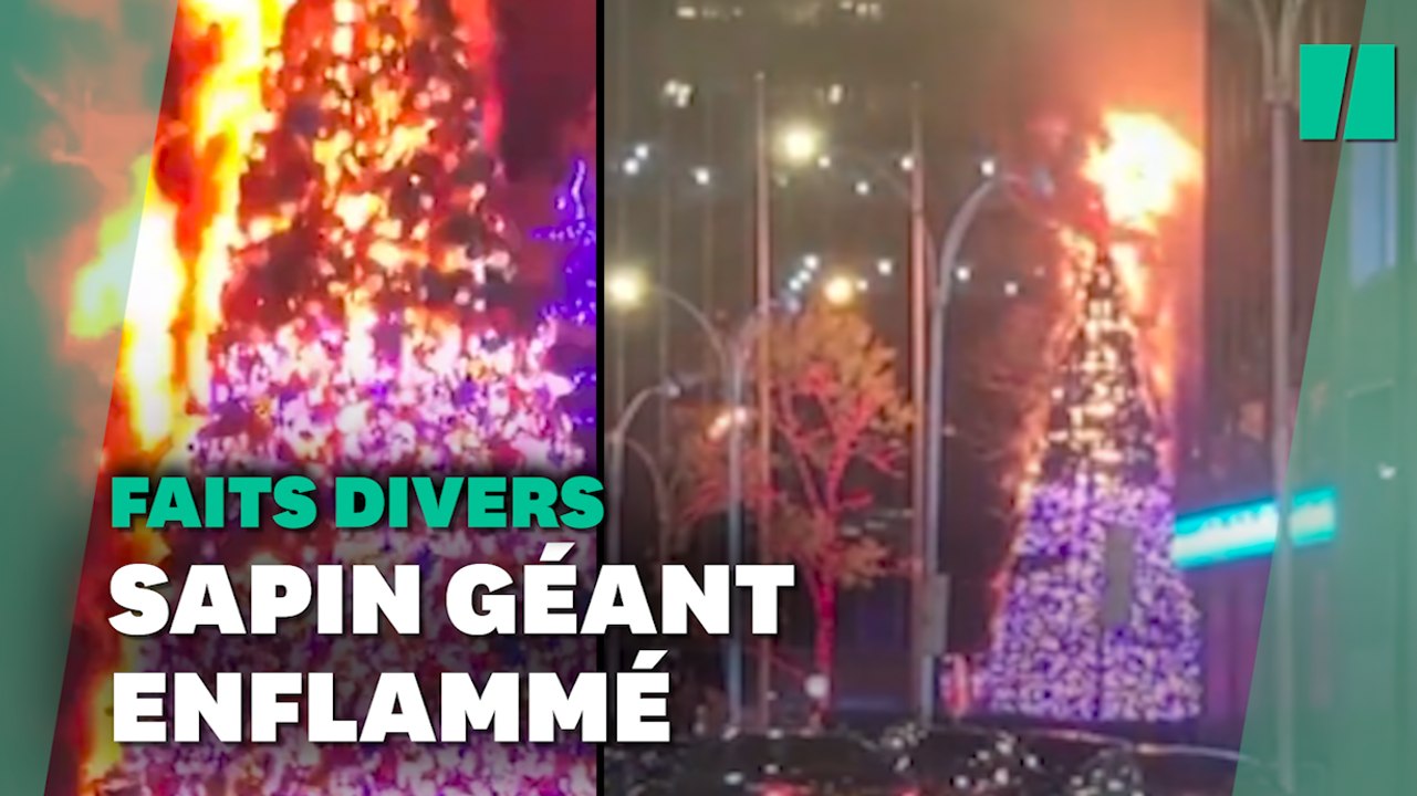 À New York, le sapin de Noël géant de Fox News incendié