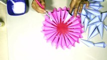 How to make paper dahlia flower | DIY dahlia paper flower| Easy paper flower making| RUPPAN