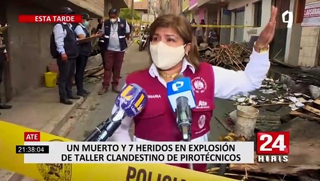 Ate: un muerto y siete heridos dejó explosión en taller clandestino de pirotécnicos
