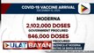 Higit 3.6-M doses ng AstraZeneca at Moderna vaccines, inaasahang darating sa bansa bukas
