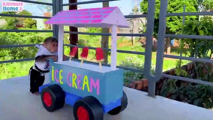 Smart BiBi sells ice cream to her friends | Cartoon For Kids