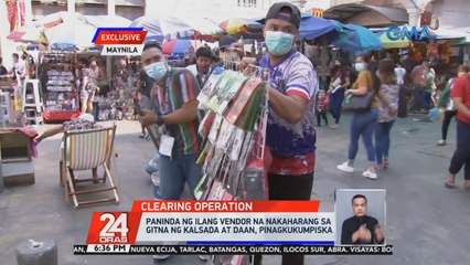 Paninda ng ilang vendor na nakaharang gitna ng kalsada at daan, pinagkukumpiska | 24 Oras
