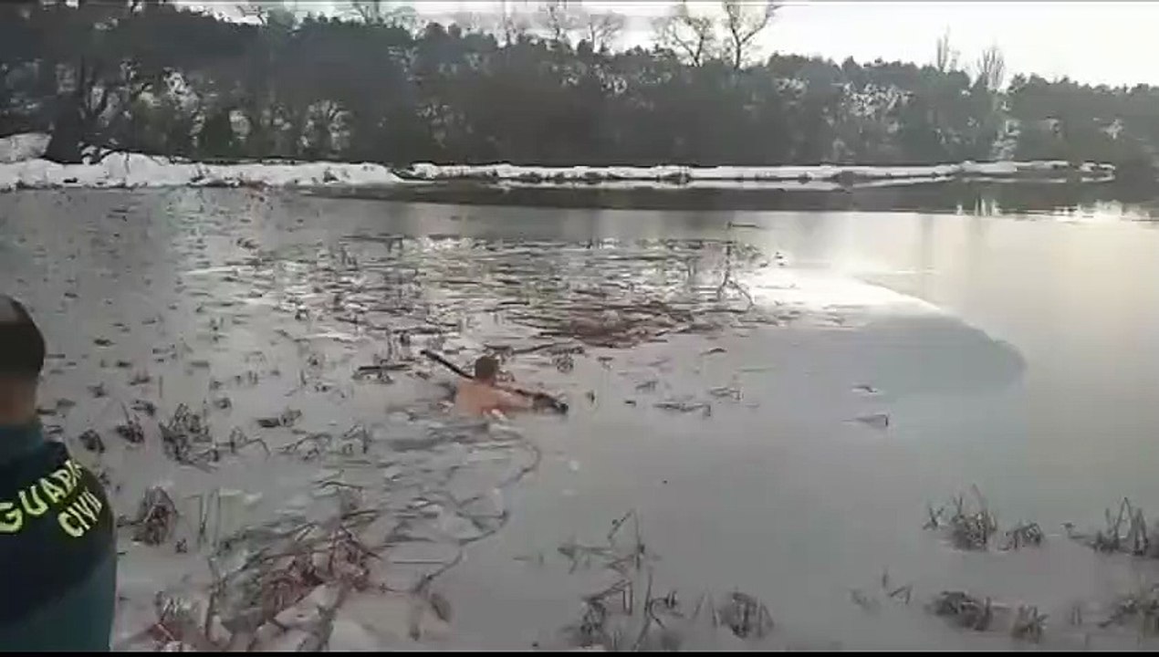 Espagne : Deux policiers sauvent la vie d’un chien tombé dans l’eau gelée - Regardez les images - VIDEO