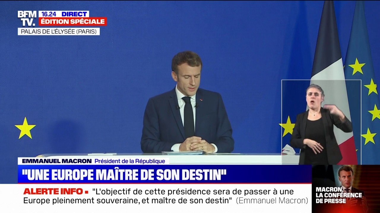 Emmanuel Macron sur la présidence française de l'Union européenne: "Le premier axe de cette présidence, c'est une Europe plus souveraine (...) capable de maîtriser ses frontières"