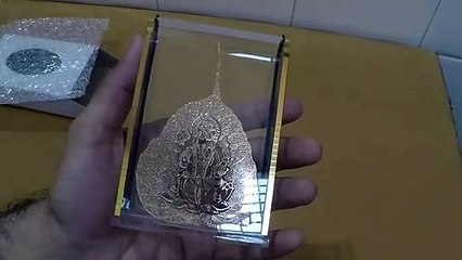 Unboxing and Review of gold plated ganesh On Peepal Leaf gift