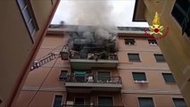 Chiavari (GE) - Incendio al quarto piano di un palazzo, evacuati inquilini (09.12.21)