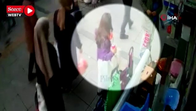 Güpegündüz küçük kız çocuğuna hırsızlık yaptırdılar