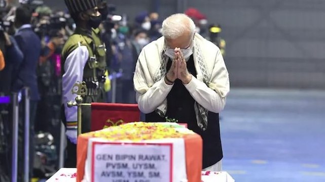 PM leads nation in paying tributes to Gen Bipin Rawat, others; IAF chief inspects chopper crash site; more