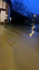 Les rues de Saint-Pée-sur-Nivelle sous l'eau ce jeudi 09 novembre 2021