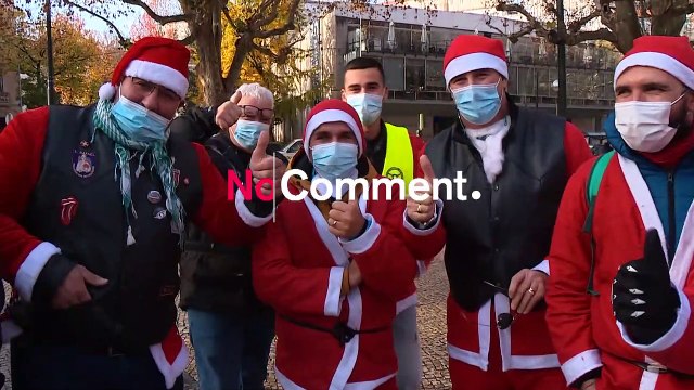 شاهد: سائقو الدراجات النارية بزي سانتا كلوز لجمع التبرعات في البرتغال