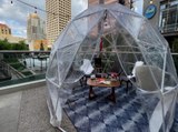CHRISTMAS BAR! Dine-in rooftop snow globes at Blue Hound - ABC15 Digital
