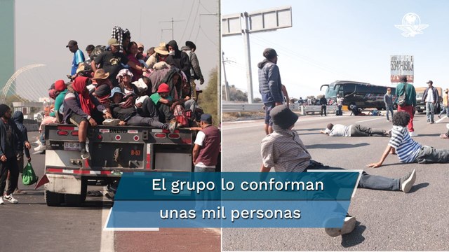 Caravana migrante causa caos vial en la México-Puebla