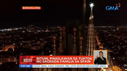 Bituin, pinailawan sa tuktok ng Sagrada Familia sa Spain | UB