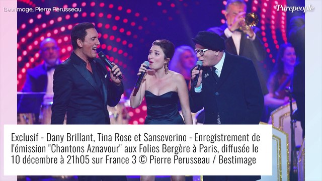 Chimène Badi sublime en cuir face à Dany Brillant et Carla Bruni pour une soirée spéciale Charles Aznavour