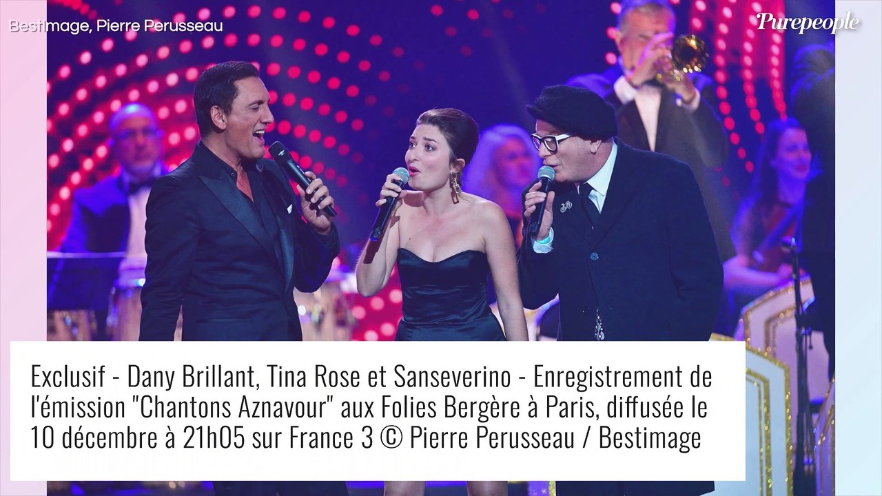 Chimène Badi sublime en cuir face à Dany Brillant et Carla Bruni pour une soirée spéciale Charles Aznavour