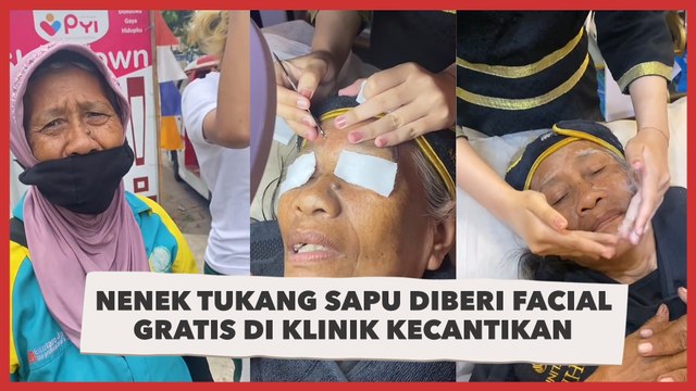 Nenek Tukang Sapu Diberi Facial Gratis di Klinik Kecantikan, Tuai Komentar Haru
