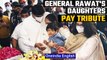 General Rawat's daughters pay tribute, an elderly woman breaks down | Oneindia News