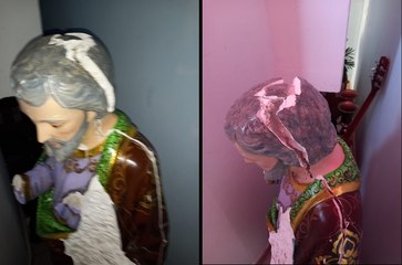 Homem com sintomas de embriaguez entra em igreja e quebra imagem de santo, no Vale do Piancó
