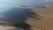 (DRONE) Tuz Gölü kuraklık nedeniyle küçülüyor