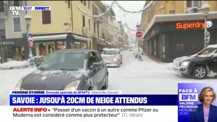 Les rues d'Albertville sous la neige