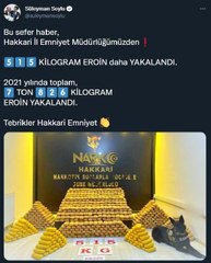 HAKKARİ'DE, ARAZİDE ÇUVALLAR İÇİNDE 515 KİLO EROİN ELE GEÇİRİLDİ