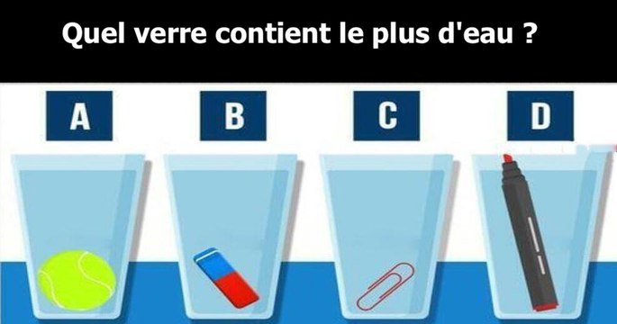 Arriverez-vous à bout de l'énigme des verres d'eau
